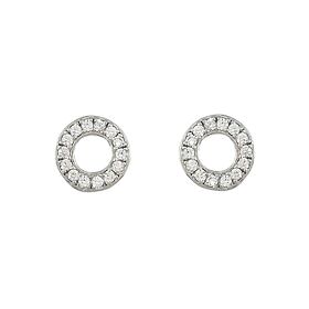 Stříbrné náušnice kolečka se zirkony