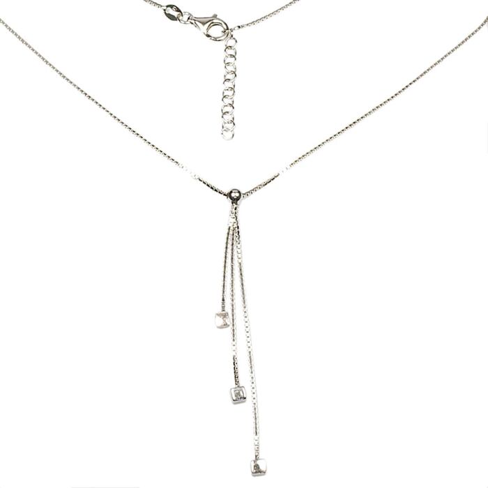 Stříbrný náhrdelník s kostičkami
