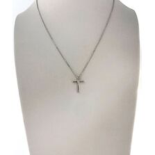 náhrdelník z bílého zlata s křížkem  276078